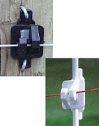 heavy duty wood post electric fence insulators in black or white