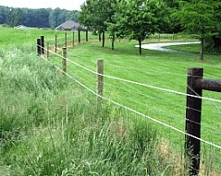 High tensile wire fence with 2 Supercote wires