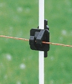 black WOR insulator on rod post