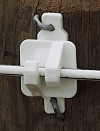 white wood post insulator with hot Supercote wire