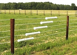 Supercote wire fence with springs & tighteners in pvc boxes