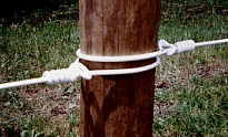 knots in Supercote wire fence for horses